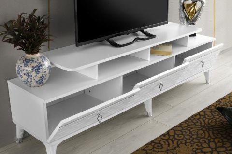 DAMLA MDF MEBRAN KAPAK TV ÜNİTESİ BEYAZ - GÜMÜŞ