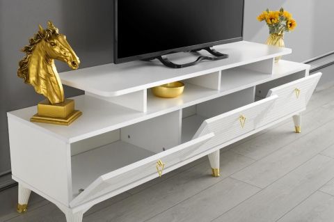 LABİRENT MDF MEBRAN KAPAK TV ÜNİTESİ BEYAZ