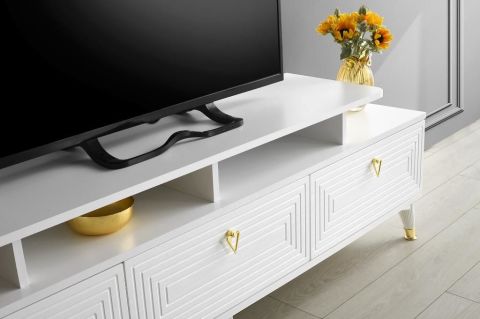 LABİRENT MDF MEBRAN KAPAK TV ÜNİTESİ BEYAZ