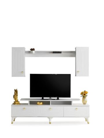 LABİRENT MDF MEBRAN KAPAK TV ÜNİTESİ BEYAZ