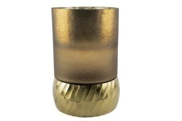 Bronz Gold Alüminyum Dekoratif Mumluk 26x41cm