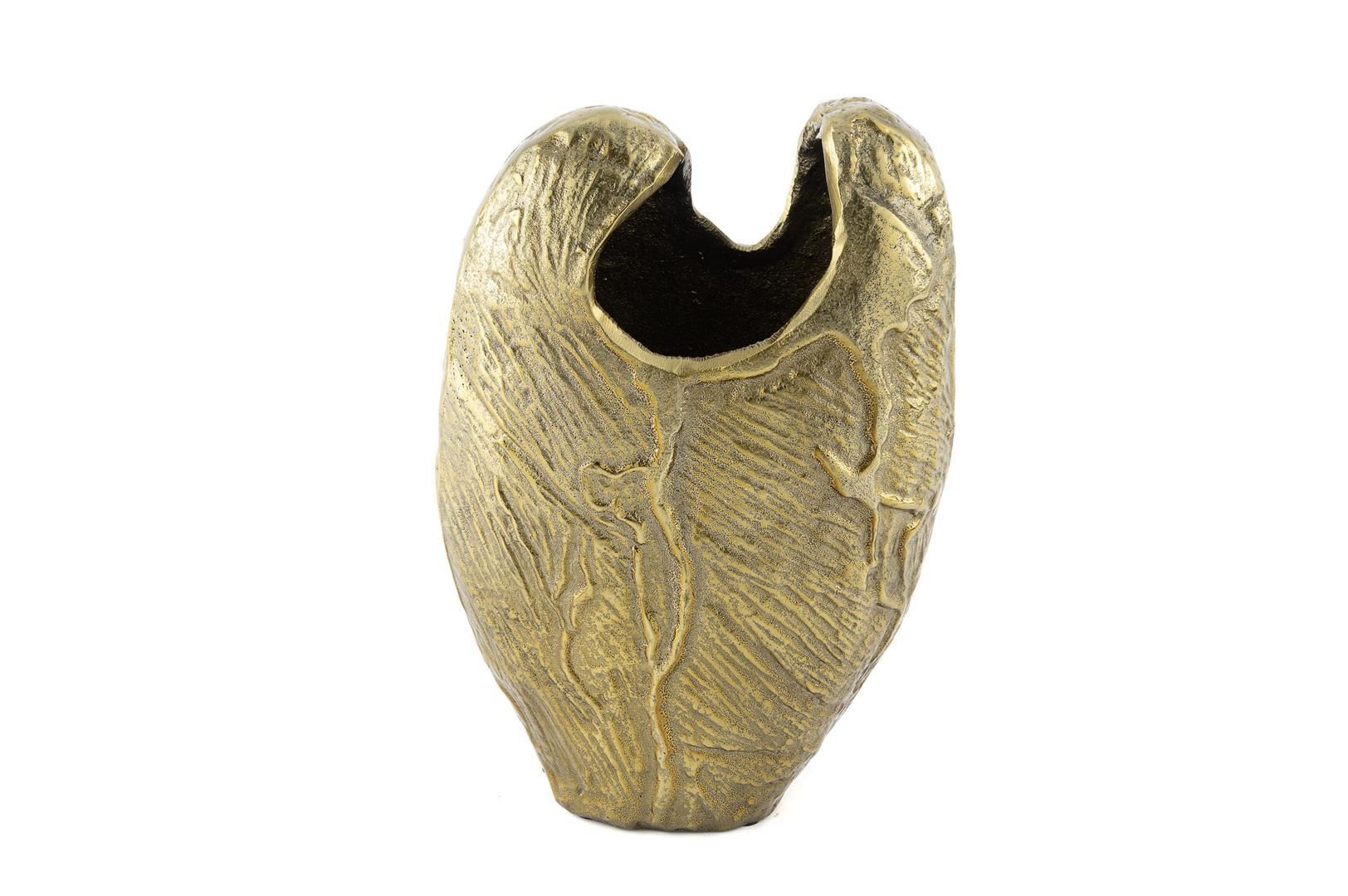 Antik Gold Leaf Metal Vazo 21x9x30cm.