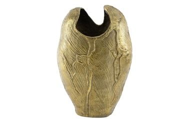 Antik Gold Leaf Metal Vazo 30x12x44cm.