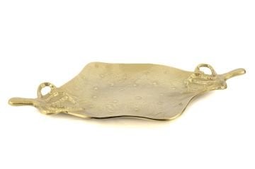 Gold Polyp Metal Dekor Tabak 55x37cm