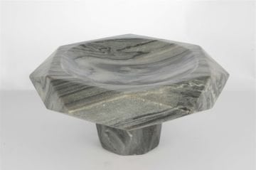 Gri Mermer Dekoratif Ayaklı Sunumluk 31x15cm