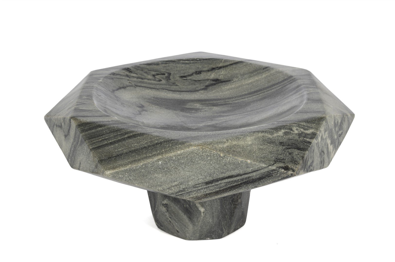 Gri Mermer Dekoratif Ayaklı Sunumluk 31x15cm