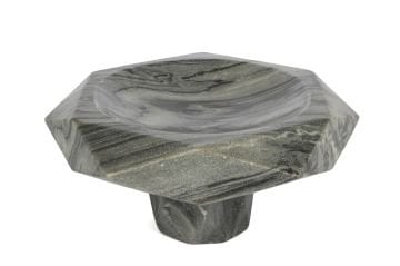 Gri Mermer Dekoratif Ayaklı Sunumluk 31x15cm