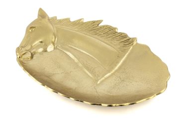 Gold Horse Metal Dekor Tabak 46x30cm
