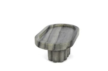 Füme Mermer Dekoratif Oval Sunumluk 25x16x11cm