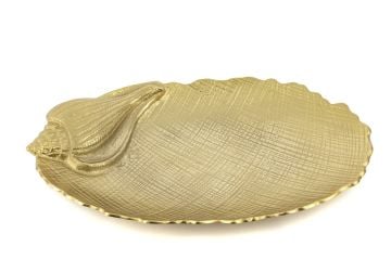 Gold Coral Metal Dekor Tabak 48x31cm