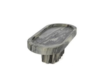 Oval Mermer Ayaklı Sunumluk 31x15x12cm
