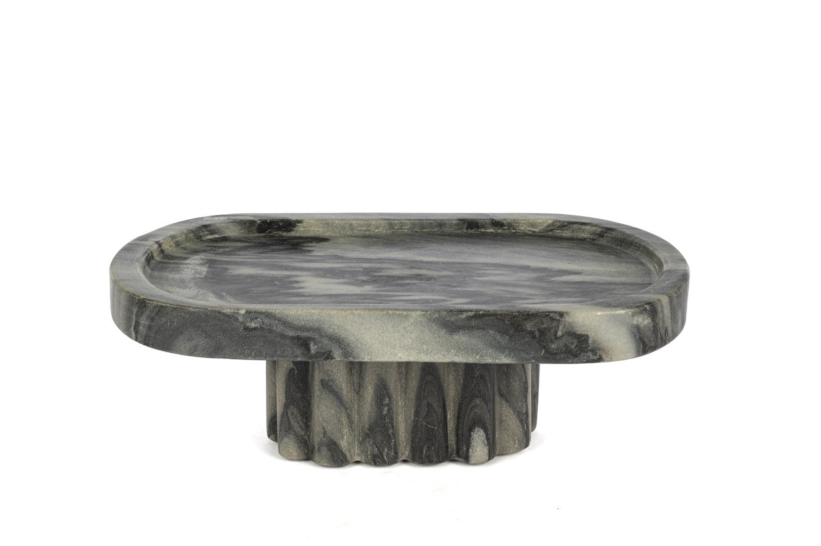 Oval Mermer Ayaklı Sunumluk 31x15x12cm