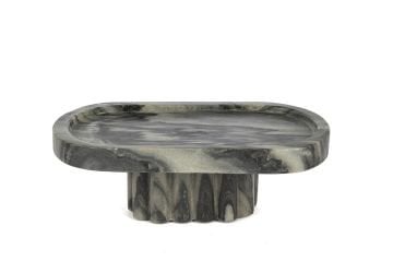 Oval Mermer Ayaklı Sunumluk 31x15x12cm