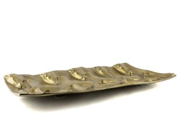 Antik Gold Horse Metal Dikdörtgen Duvar Dekoru 60x30x5cm