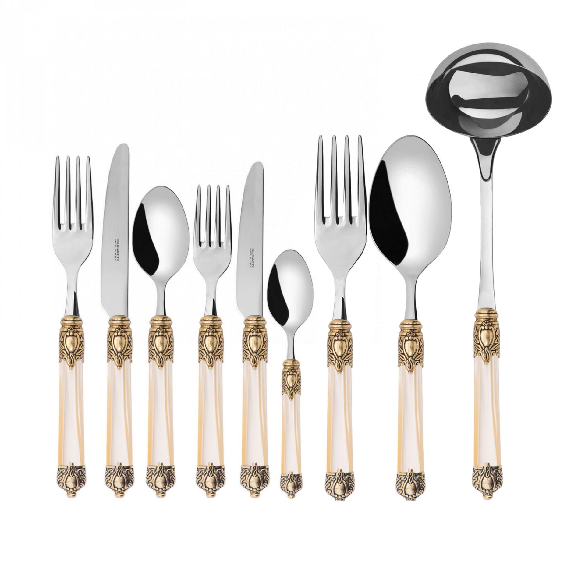 BUGATTİ Gallery Gümüş Gold 75 Parça Çatal Kaşık Bıçak Seti