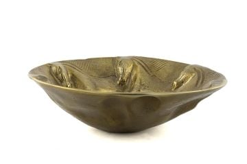 Antik Gold Horse Metal Yuvarlak Duvar Dekoru 37x10cm