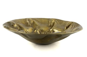 Antik Gold Horse Metal Yuvarlak Duvar Dekoru 44x10cm