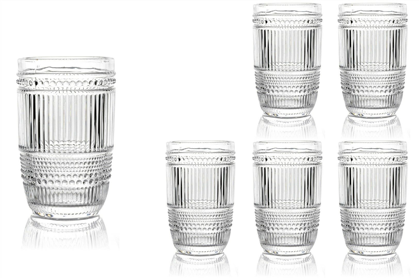 Retro Dalga 6lı Meşrubat Bardağı 370ml