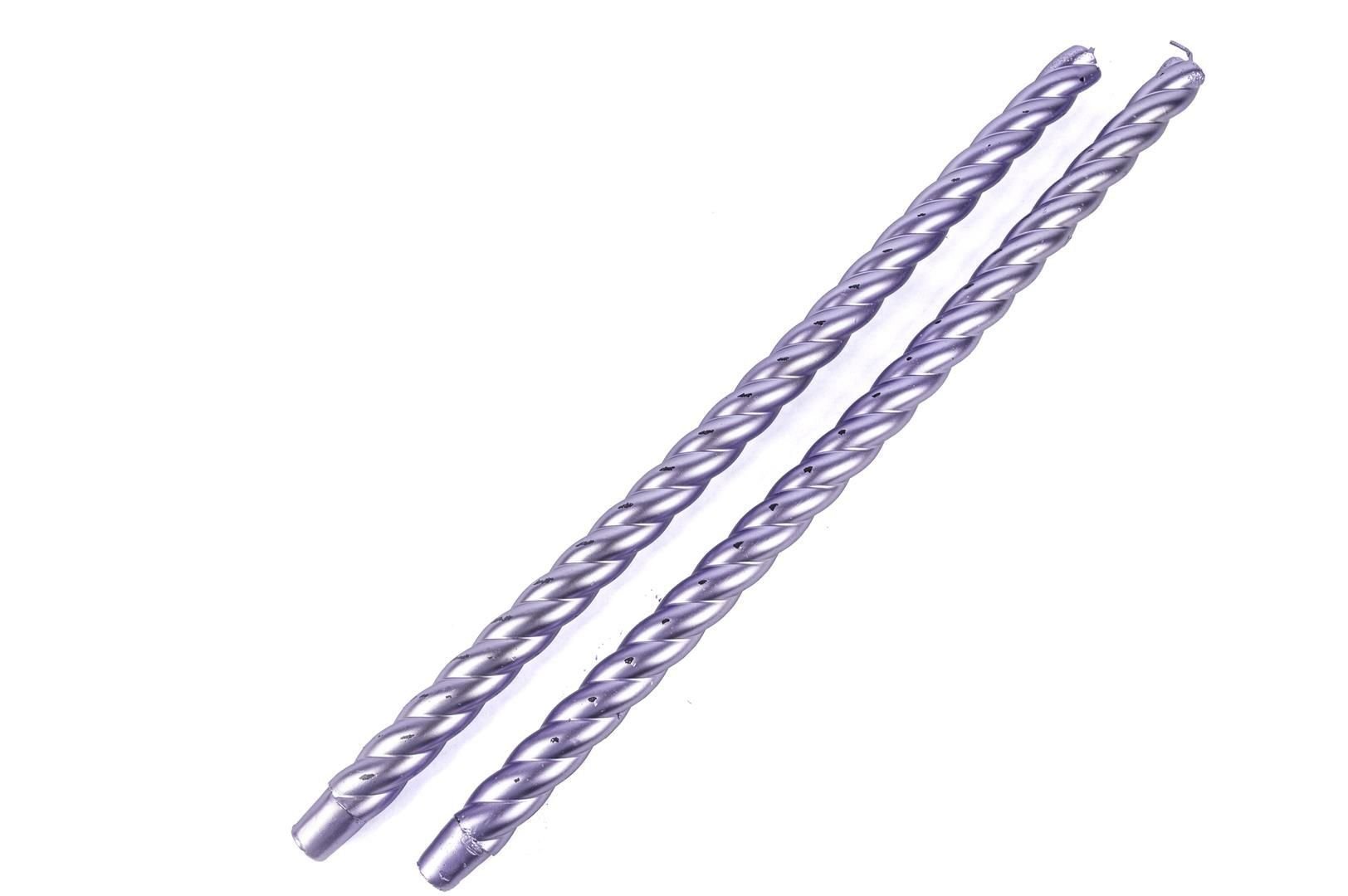 Mor İnce 2li Mum 48cm