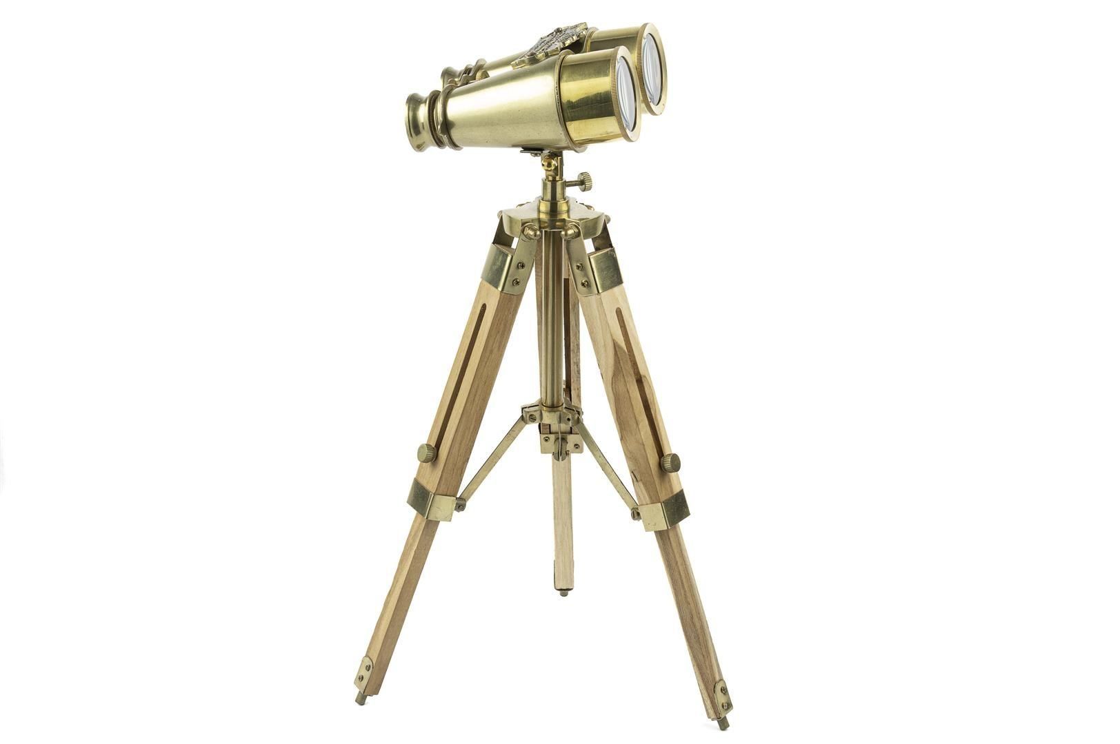 Gold Ahşap Ayaklı Dekoratif Dürbün 17x40cm