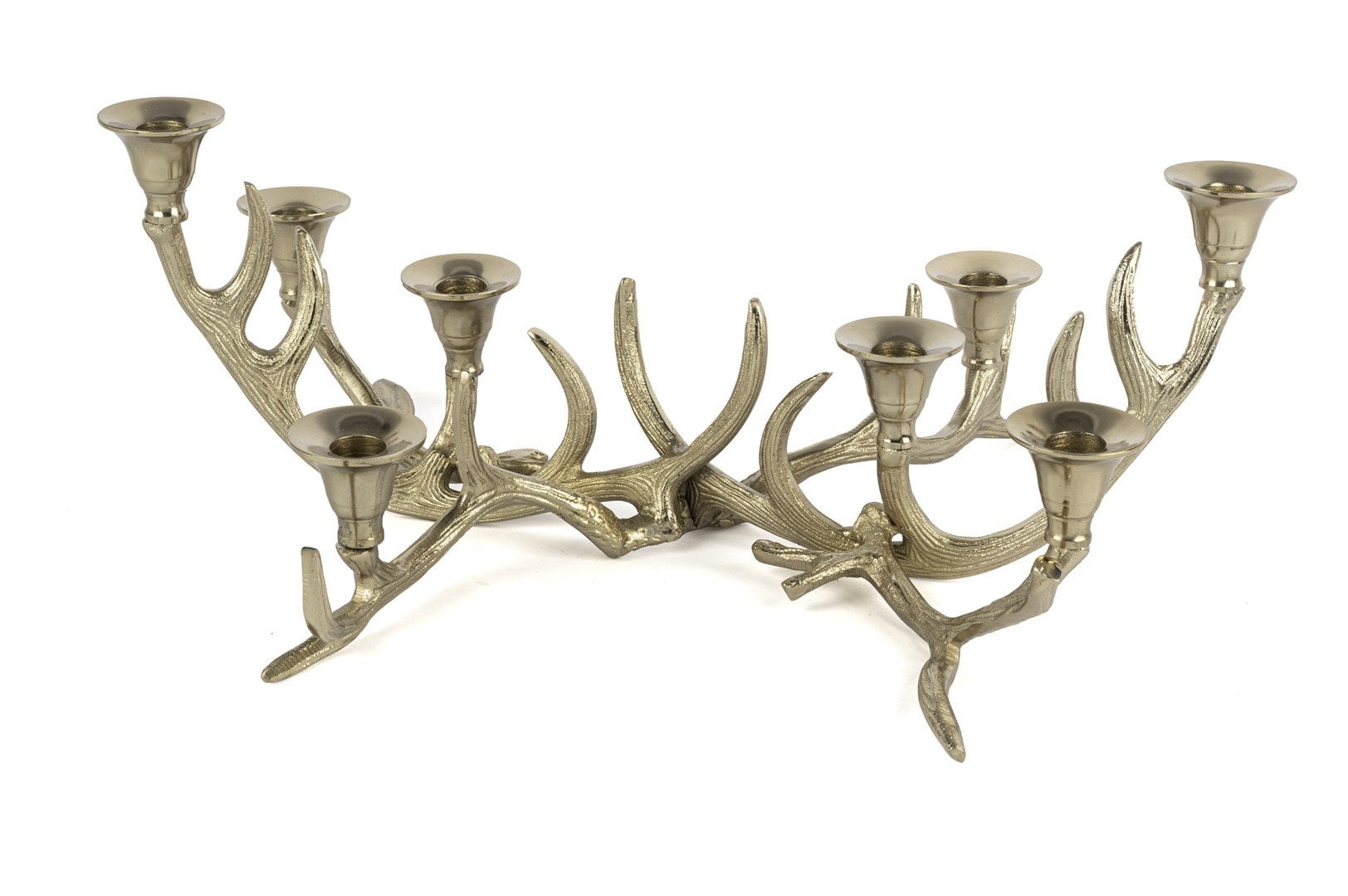 Gold 8 kollu Boynuz Şamdan 53x38x20cm