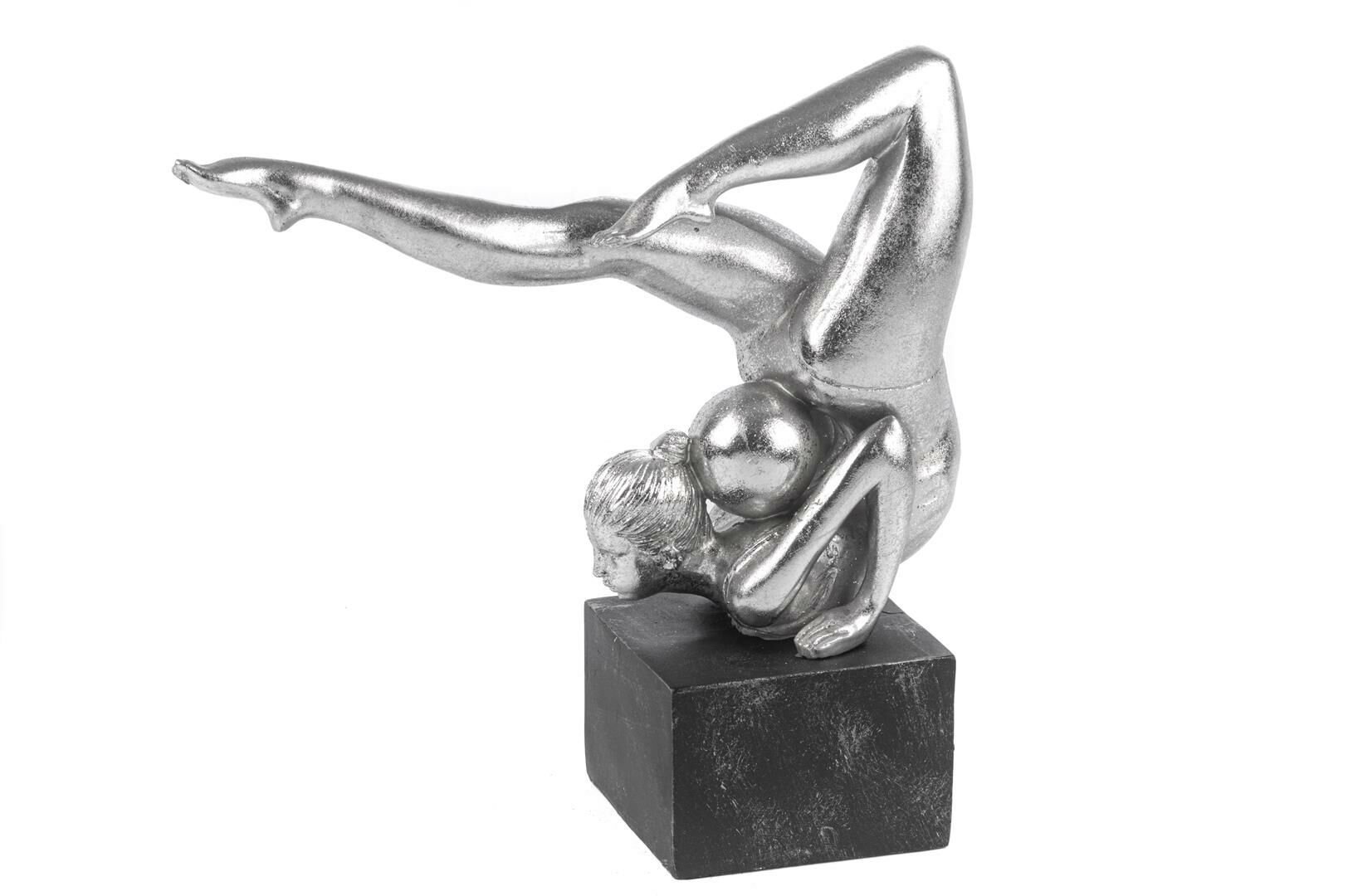 Gümüş Siyah Kadın Resin Obje 26x16x26cm