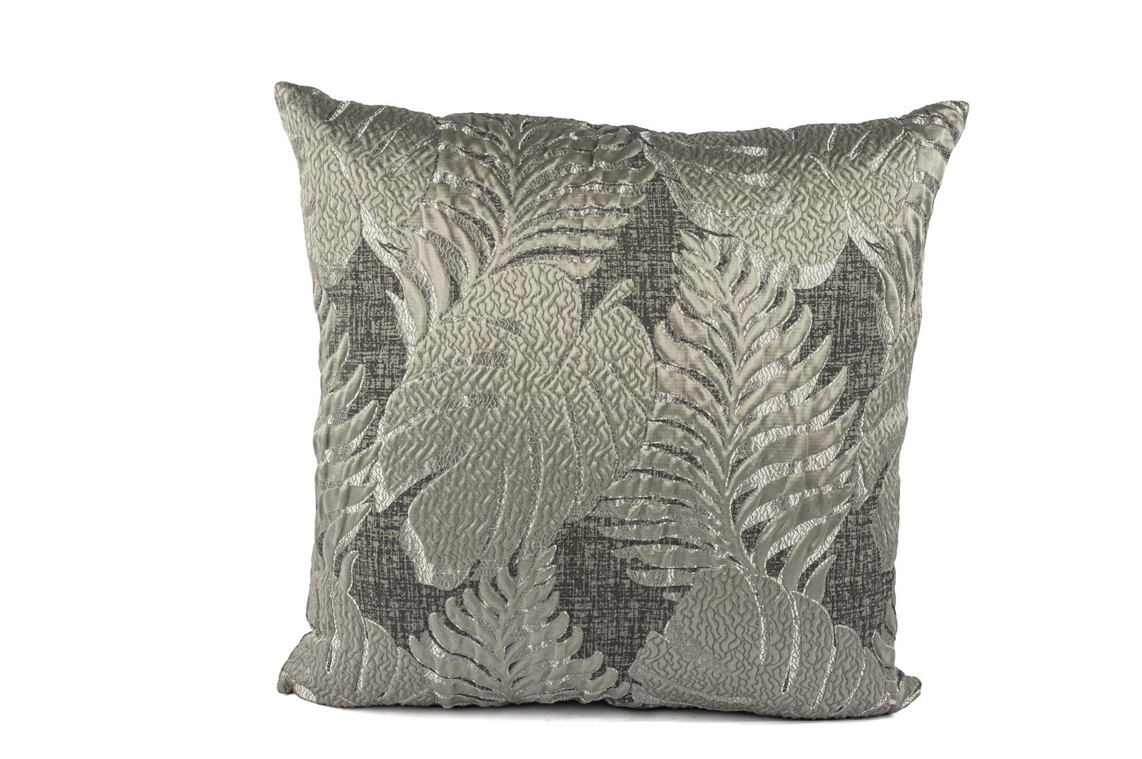 Emilie Gri Yaprak desenli 50x50 Yastık