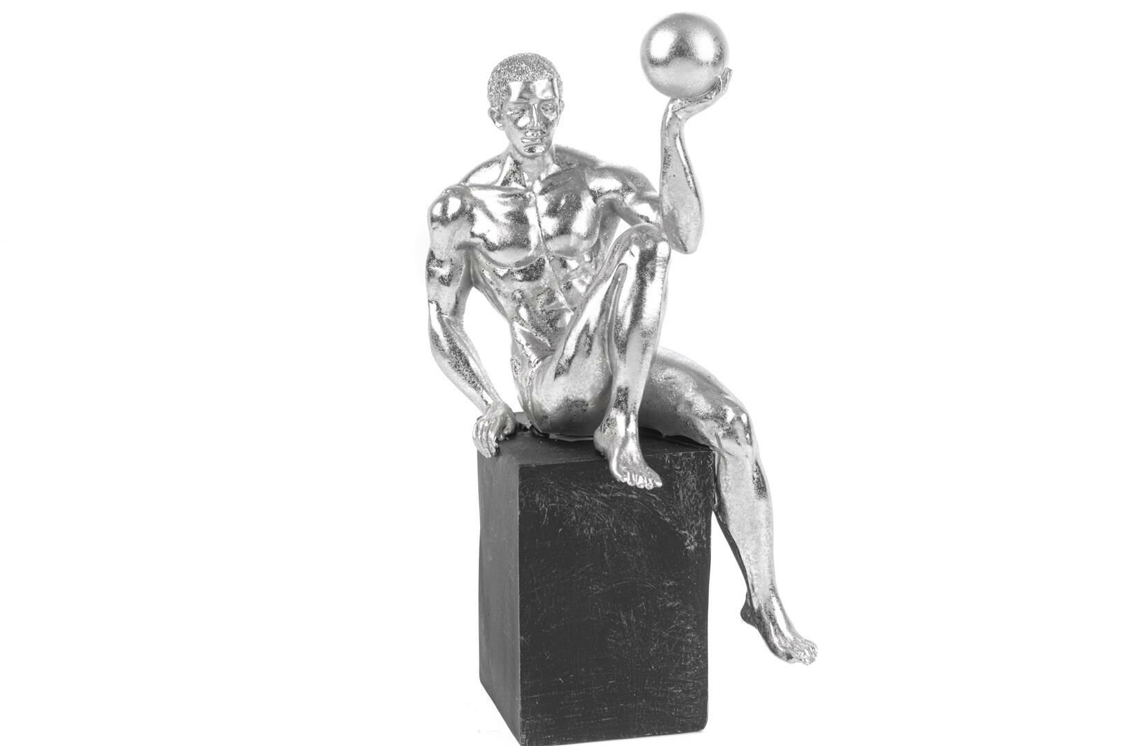 Gümüş Siyah Erkek Resin Obje 13x9x33cm