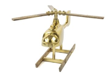 Gold Ahşap Dekoratif Helikopter 32x16cm