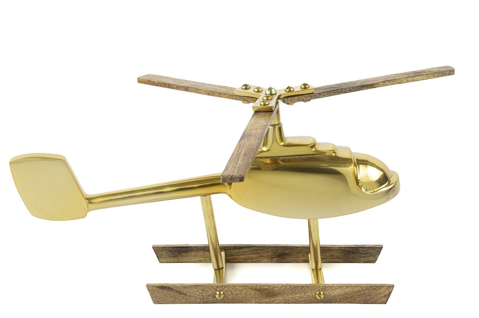 Gold Ahşap Dekoratif Helikopter 32x16cm