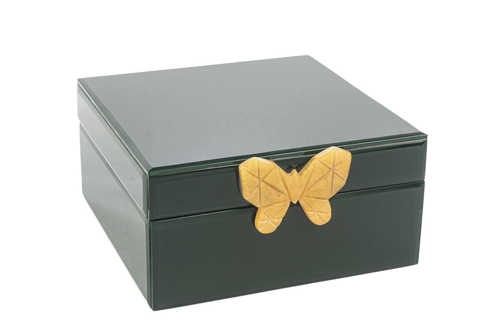 Koyu Yeşil Cam Takı Kutusu 22x22x11cm