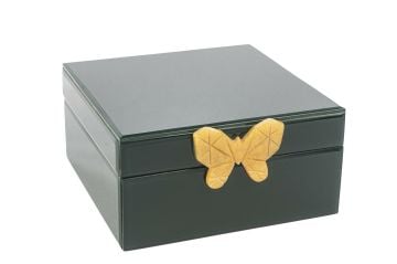 Koyu Yeşil Cam Takı Kutusu 22x22x11cm