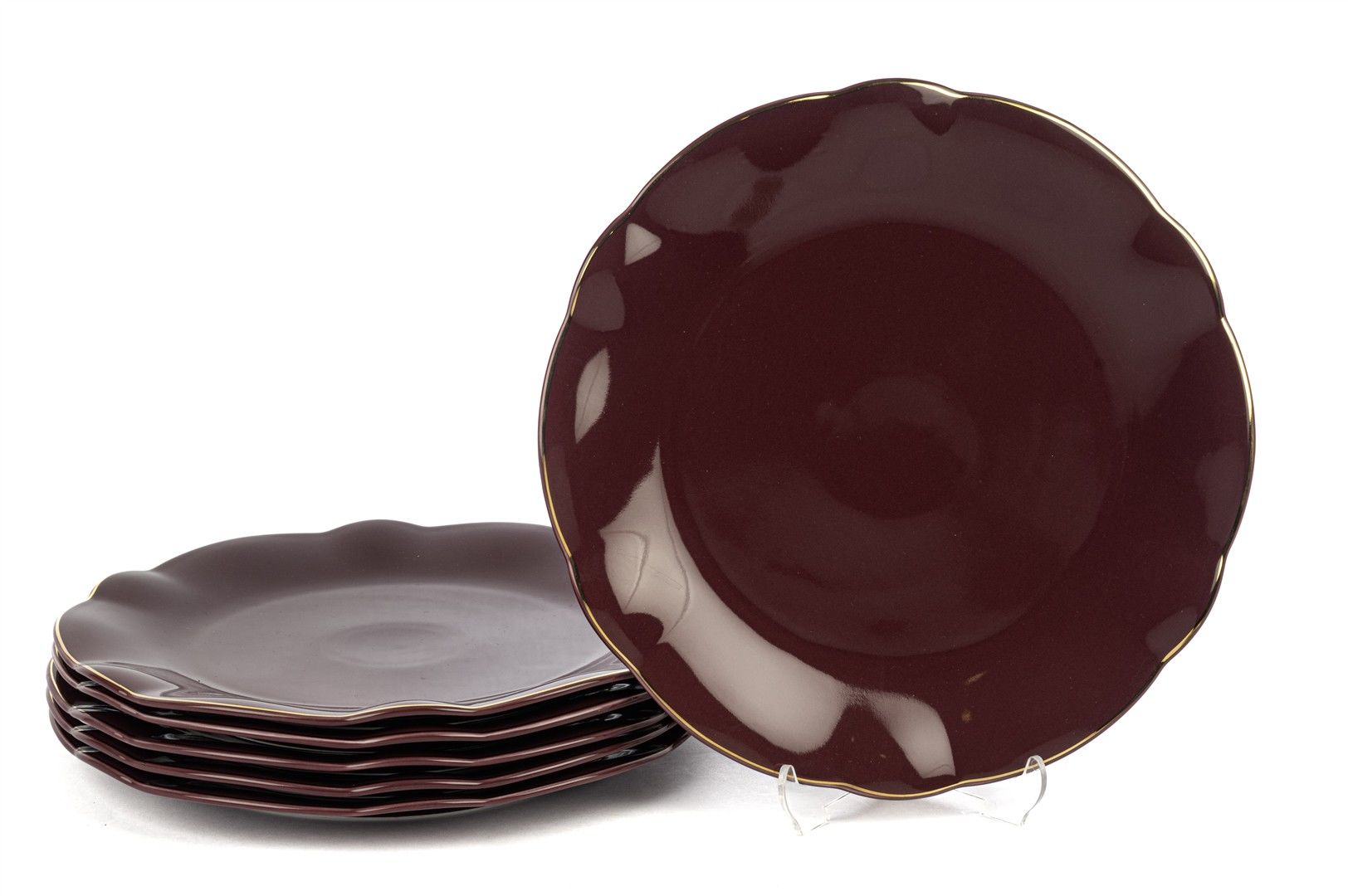 Plum 6lı Bordo Servis Tabağı 27cm