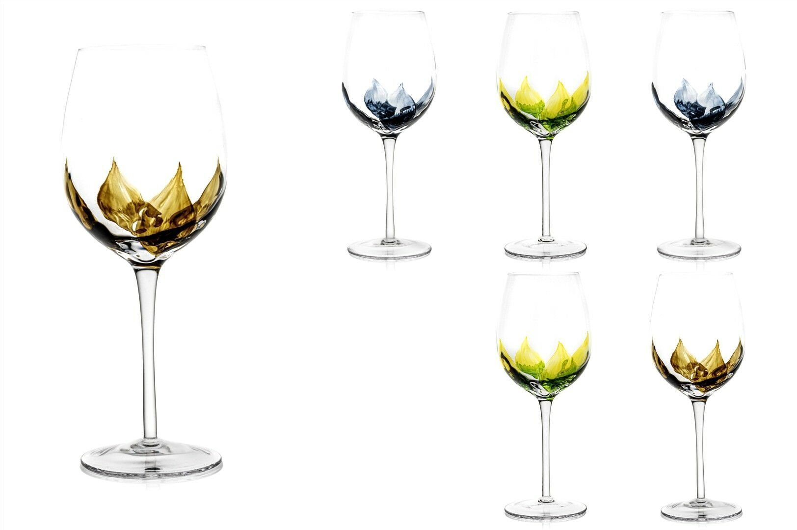 Yaprak Dek 6lı Beyaz Şarap Kadehi