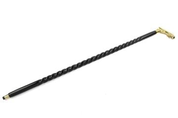 Gold Metal Panterli Siyah Ahşaplı Baston 93cm