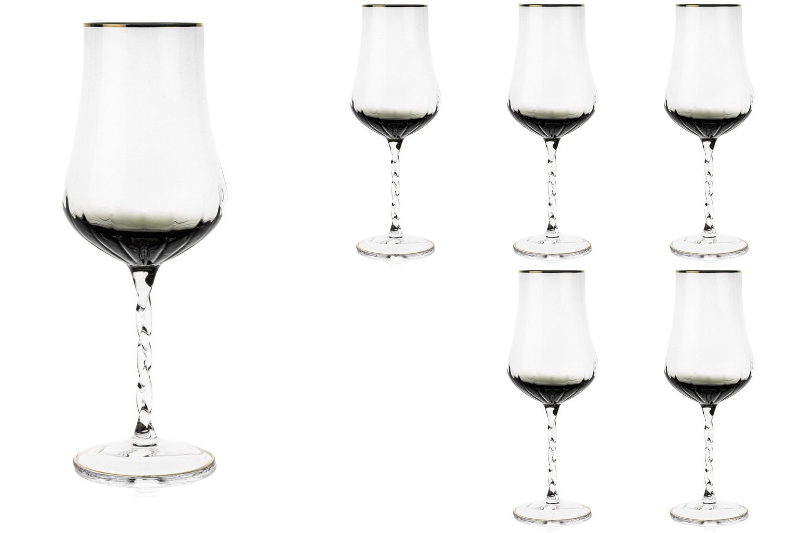 Gold Gri 6lı Beyaz Şarap Kadehi