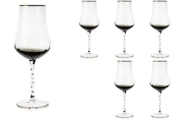 Gold Gri 6lı Beyaz Şarap Kadehi