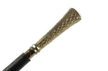 Gold Metalli Siyah Deri Kaplı Baston 98cm