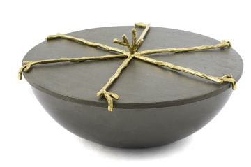 Branch Kapaklı Gold Gri Kase 27x12cm