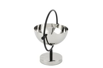 Silver Ayaklı Metal Kase 15x24cm