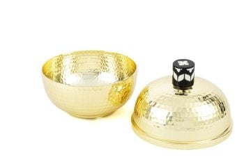 Gold Kapaklı Metal Kase 15x15cm