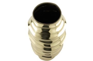 Gold Helezon Metal Vazo 17x35cm