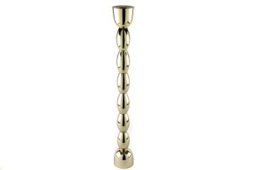 Gold Boğumlu Metal Mumluk 9x66cm