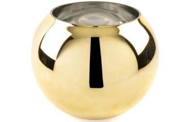Gold Yuvarlak Cam Vazo 25cm