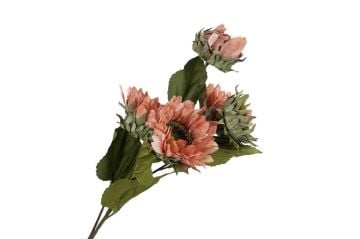 Krizantem Pembe 5li Yapay Çiçek 66cm