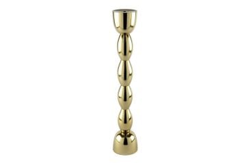 Gold Boğumlu Metal Mumluk 9x48cm
