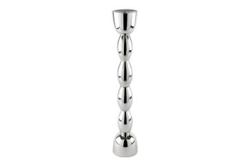 Silver Boğumlu Metal Mumluk 9x48cm