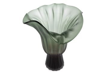 Zümrüt Yeşili Dalgalı Vazo 37x34cm