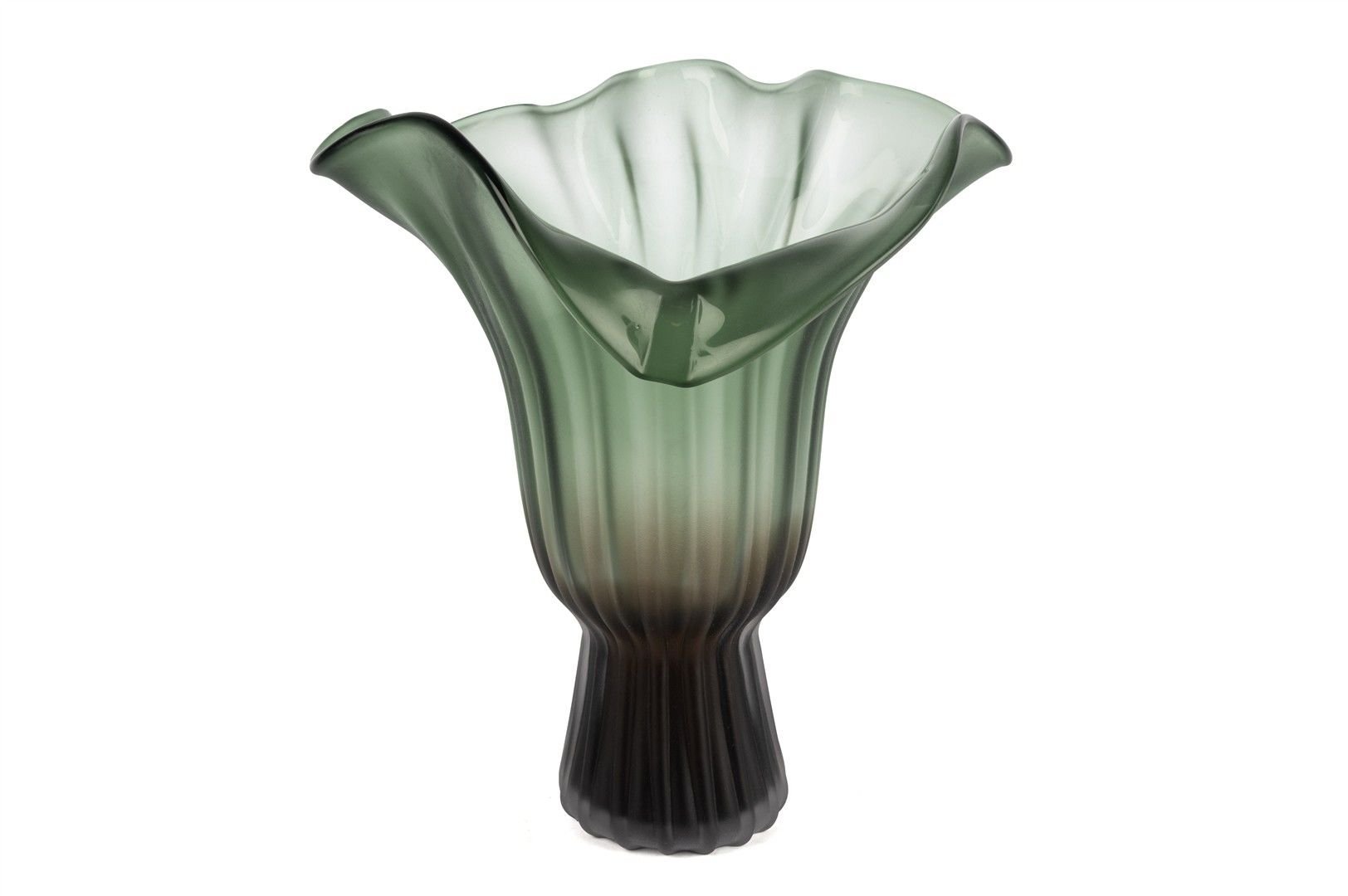 Zümrüt Yeşili Dalgalı Vazo 37x34cm