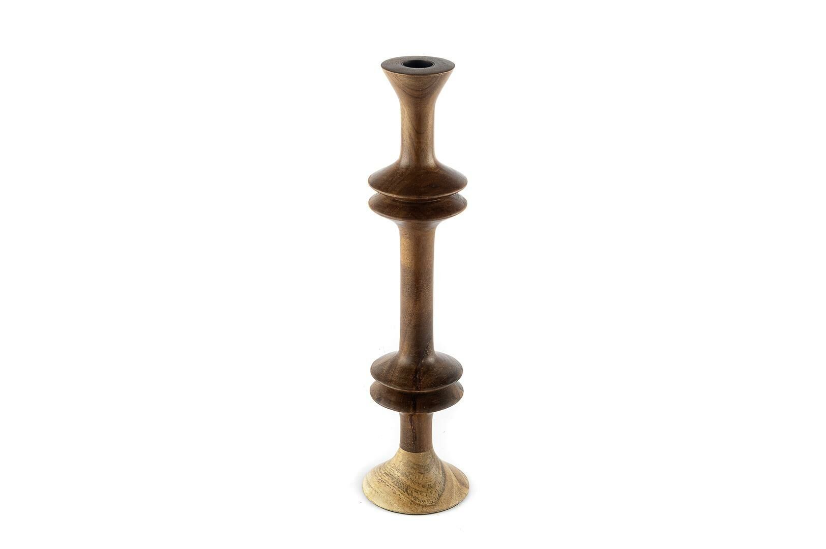 Ahşap Sütün Mumluk 10x37cm